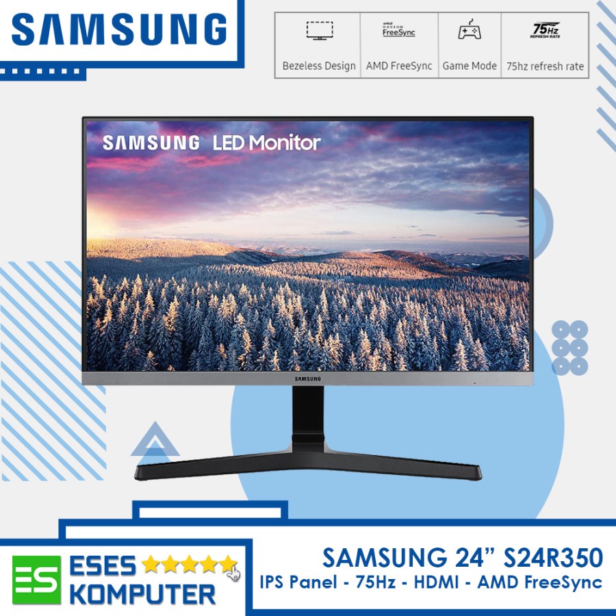 Monitor SAMSUNG 24 inch S24R350 FHD IPS 75Hz Gaming | LS24R350FZEXXD