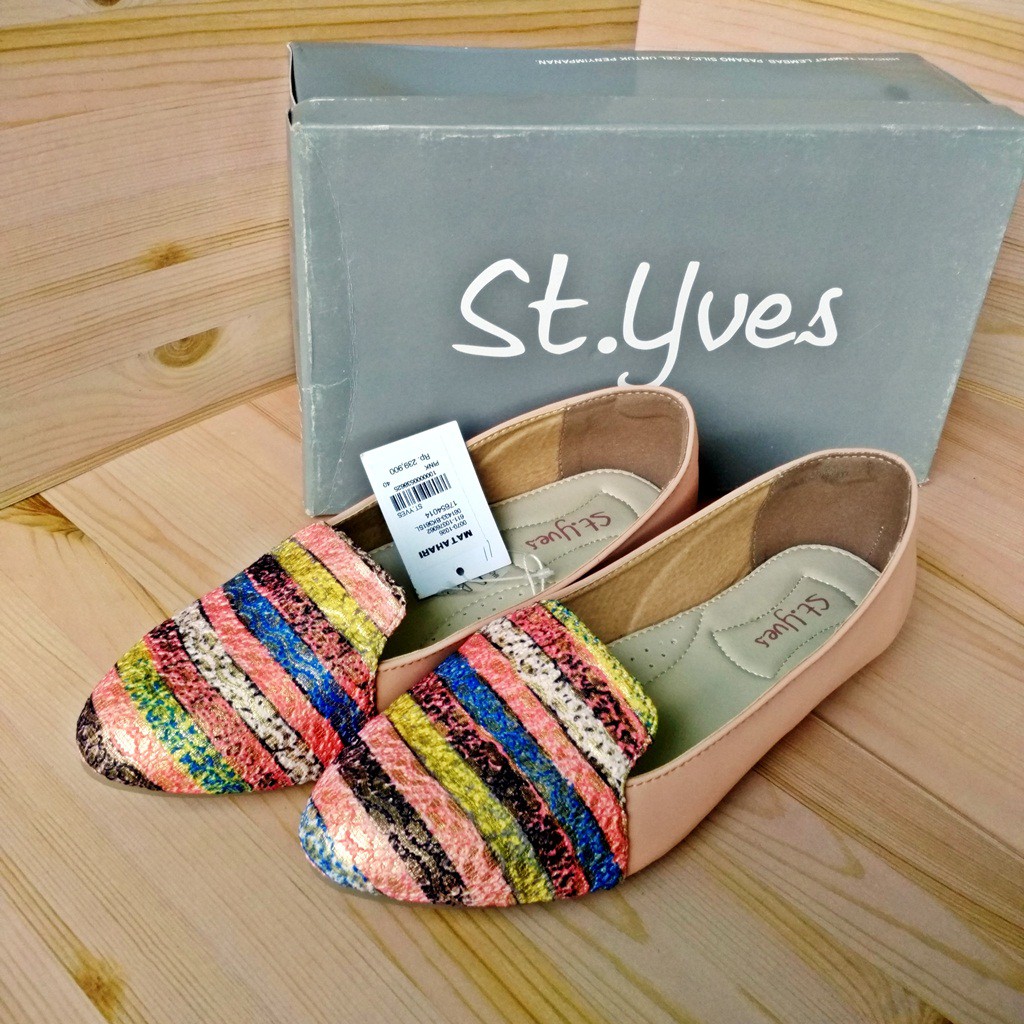 Sepatu Flat Vintage Wanita Slip On St.Yves BK361SL Rainbow Ori Matahari