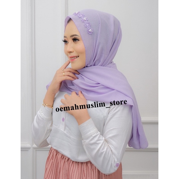 Pashmina Payet Bunga Mutiara Tali Diamond Hijab