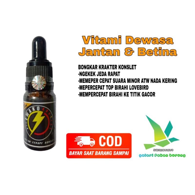 Vitamin Instan Konslet Lovebird Dewasa jantan/betina Ewako Bf
