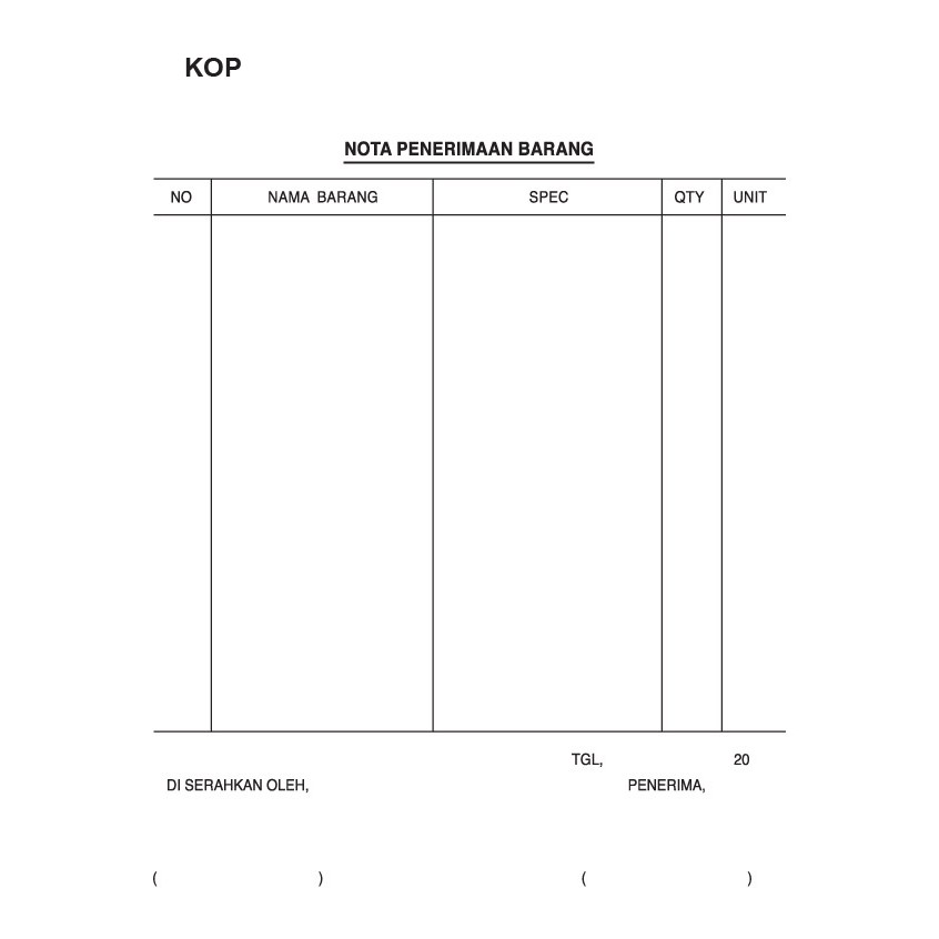 

1/2F 5PLY 1WARNA +NOMOR CUSTOM NOTA, SURAT JALAN, KWITANSI, BON, INVOICE