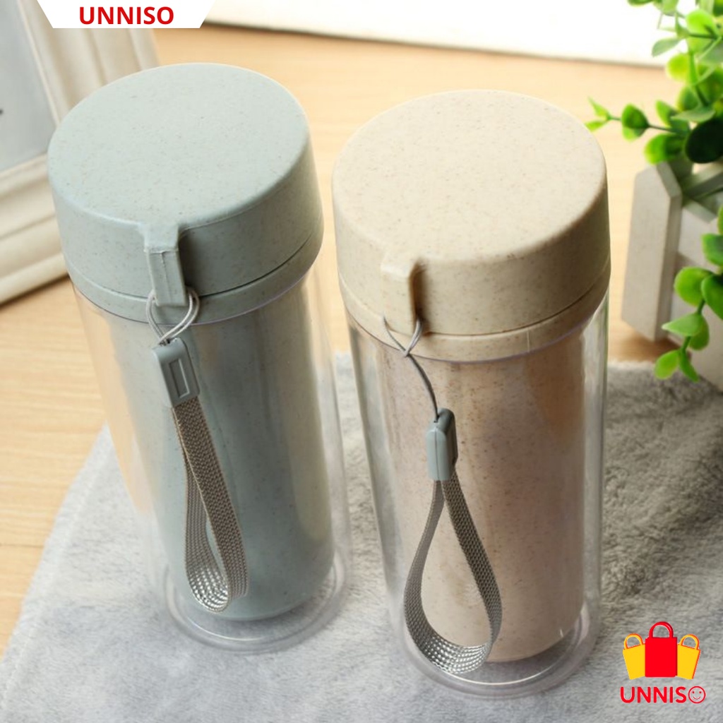 UNNISO - Botol Minum Organik Wheat Straw Mug Cup Double Layer BM2