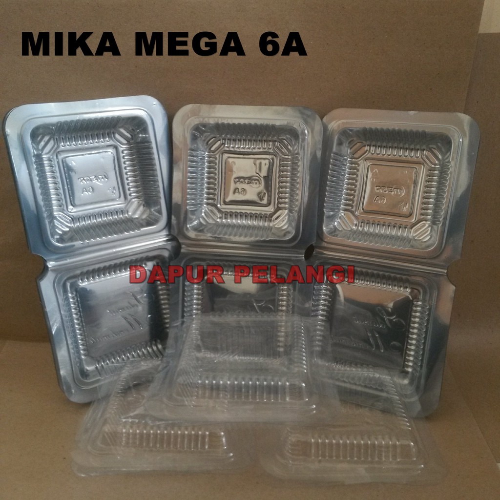 Mika Mega Plastik Tebal 6A Murah /  Mika Kotak Kue Makanan Besar 6A isi 100pcs