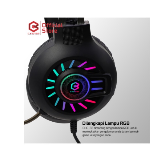 Headset gaming cyborg wired audio mic 3.5mm usb stereo rgb orochi chg65 chg-65 - Headphone