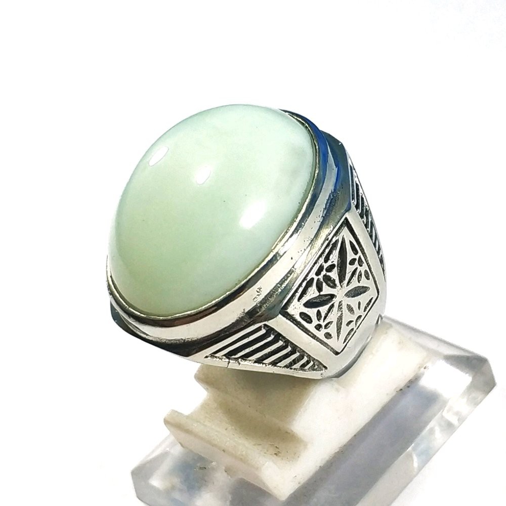 CINCIN BATU AKIK NATURAL GIOK BAU BAU HIJAU TOSCA ISTIMEWA