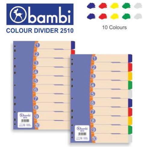 

Buruan Beli] Bambi Divider Plastik Folio 10 Warna 2510 | Pembatas Binder Plastik F4