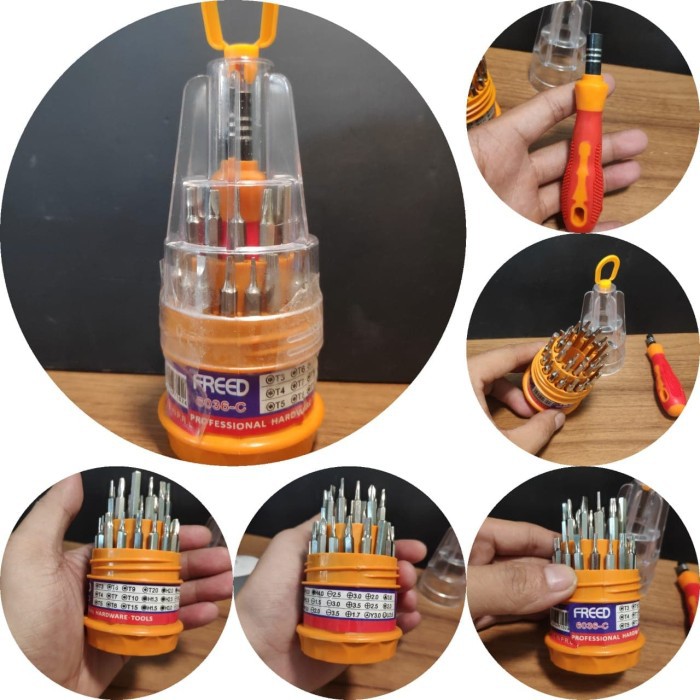 Obeng Set 31 in 1 FREED/ NASA Handphone Kacamata Laptop PC Elektronik