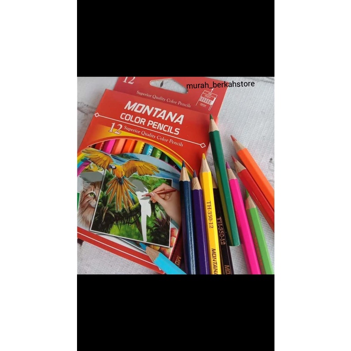 

PENSIL WARNA MONTANA Pendek isi 12 Warna MURAH (/Set)