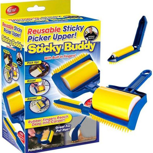 Sticky Buddy 2 in 1 | Rol Perekat Debu &amp; Bulu di Baju Sofa &amp; Karpet