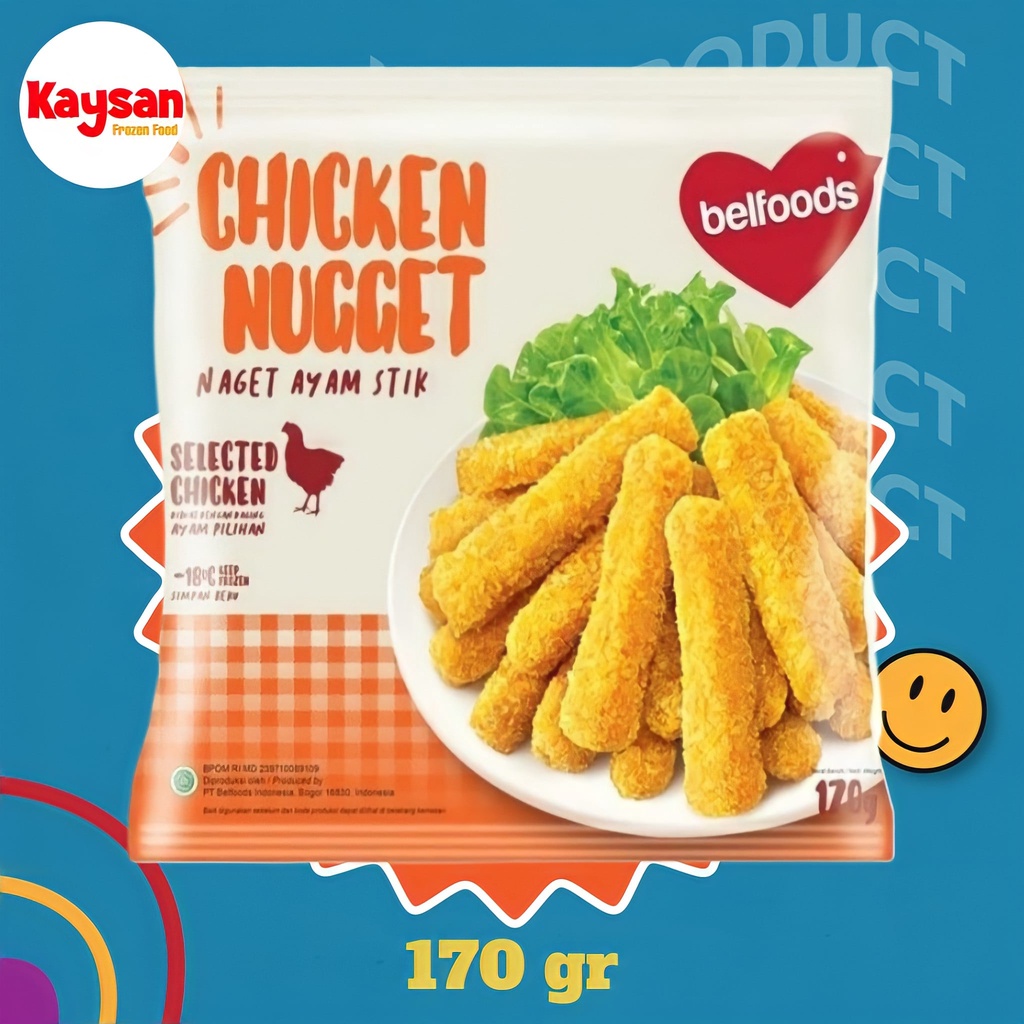 

BELFOODS CHICKEN NUGGET 170 GRAM NAGET AYAM STIK