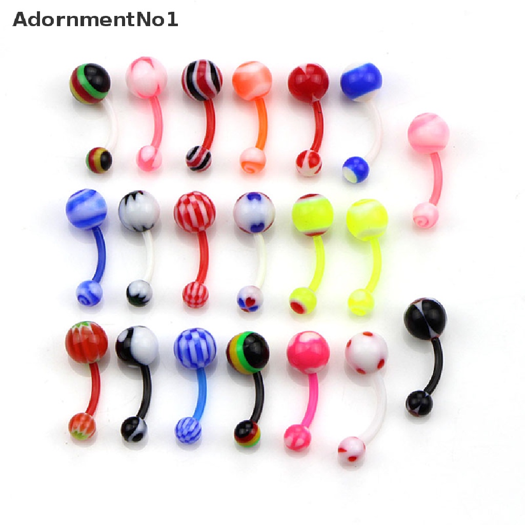 (AdornmentNo1) 20pcs / Set Anting Tindik Pusar Bahan Akrilik Untuk Wanita