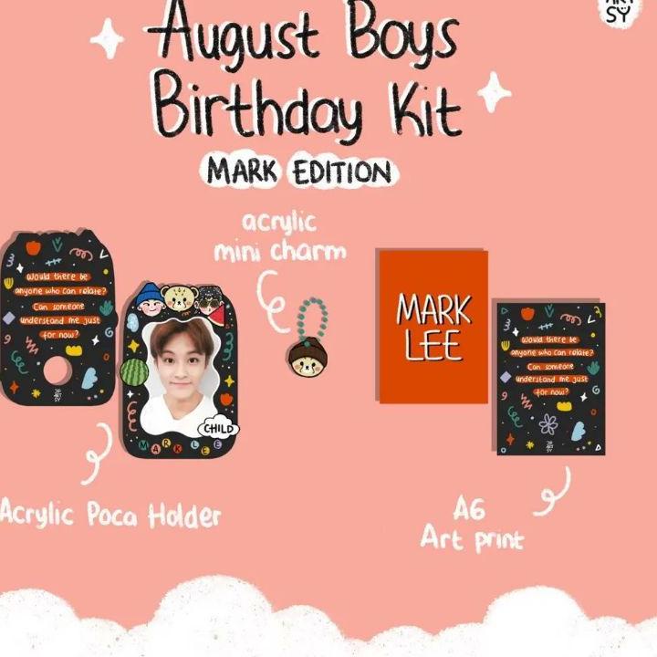 Stok terbatas.. [READY STOCK] AUGUST BOYS BIRTHDAY KIT (MARK & JAEMIN NCT) BY JIPARTSY