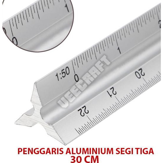 

Office & Stationery | Alat Tulis | Penggaris Aluminium Segitiga /Aluminium Metal Triangle Scale Ruler 12" | Best Seller