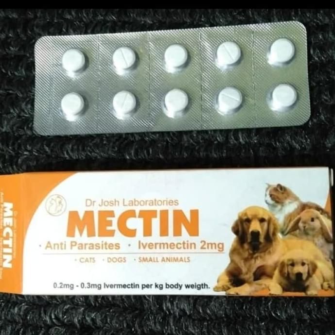 ORIGINAL Obat Kutu Kucing Anjing Mectin / Obat anti parasit kutu 10 tablet Asli