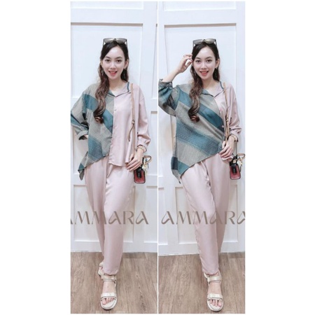 BISA COD KIRANA SET ONESET KOMBINASI SETELAN RAYON SETCEL JUMBO PAJAMAS KEMEJA SET BAJU WANITA RAYON