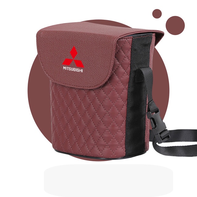 (G-CLUB) Tempat Sampah Bahan Kulit Tahan Air Untuk Mobil Mitsubishi