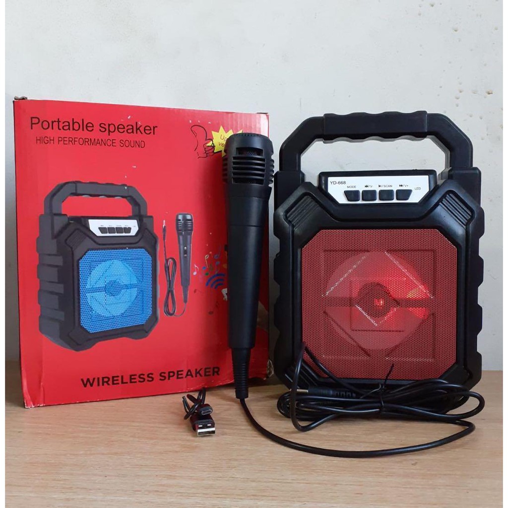 SPEAKER BLUETOOTH + MIC PORTABLE KARAOKE BISA DIMANA DAN KAPAN SAJA JOSS SUARA MANTAP ADUHAI