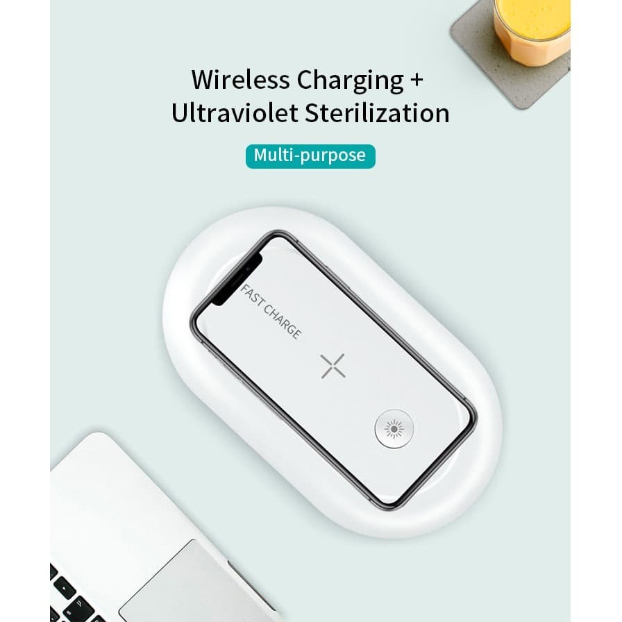 Charger wireless choetech puv01 10w 2a fast charging with uv sterilizer box steril ojd-L03