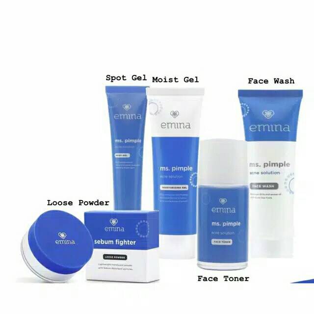 Paket lengkap EMINA ms pimple acne solution paket acne ms glow paket acne EMINA