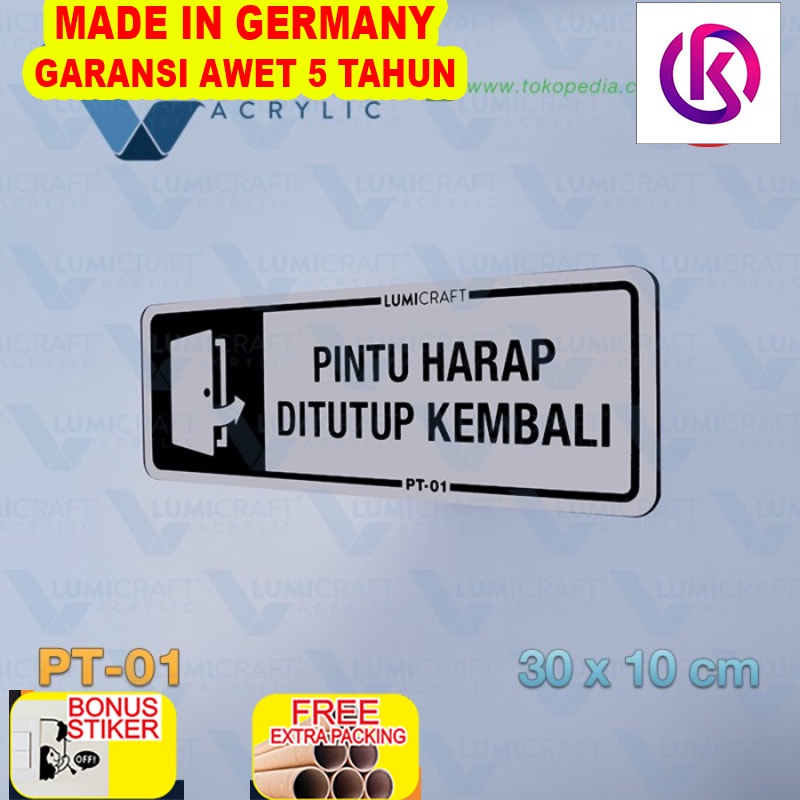

Grosir Sign "Pintu Harap Ditutup Kembali" Akrilik Silver 30 x 10 cm | PT-01