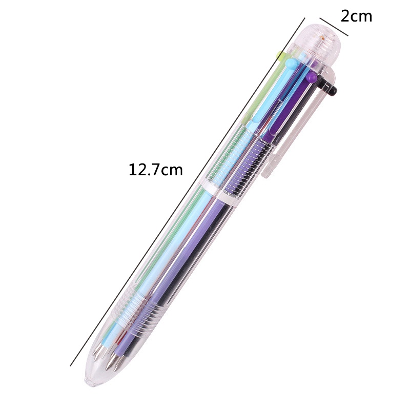 Pulpen Transparan Multifungsi 6 Warna Ukuran 0.5mm