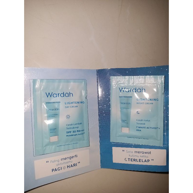 Wardah cream pencerah sachet cream pagi dan malam