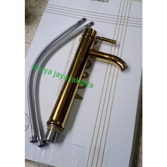 Kran wastafel panas dingin Gold / Kran washtafel gold panas dingin