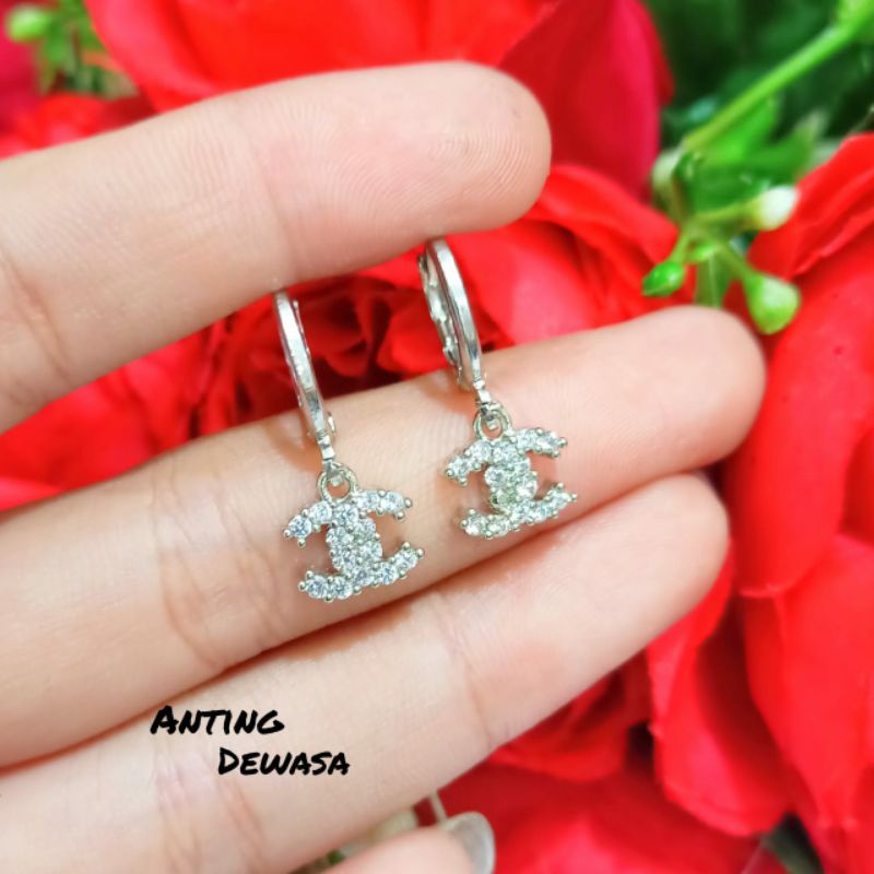 Set Dewasa permata silver perhiasan emas putih Korea tidak karat lapis emas putih 18k