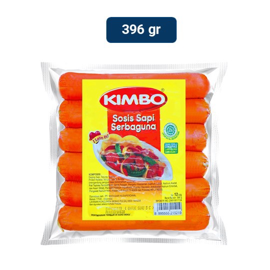 KIMBO Sosis Sapi Serbaguna 1 pack isi 12 (396 gr)