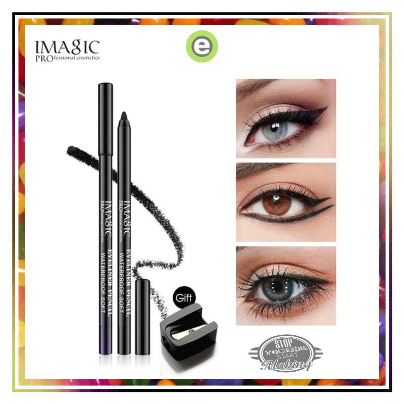 IMAGIC Eyeliner Pensil HITAM Waterproof  free +1 pcs Rautan IMAGIC Original Eyeliner Pencil