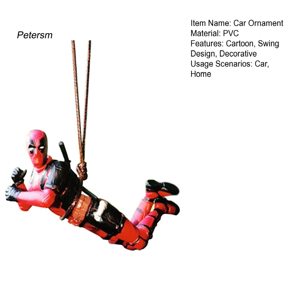 Pp Boneka Deadpool Dengan Tali Lanyard Untuk Dekorasi Kaca Spion Mobil