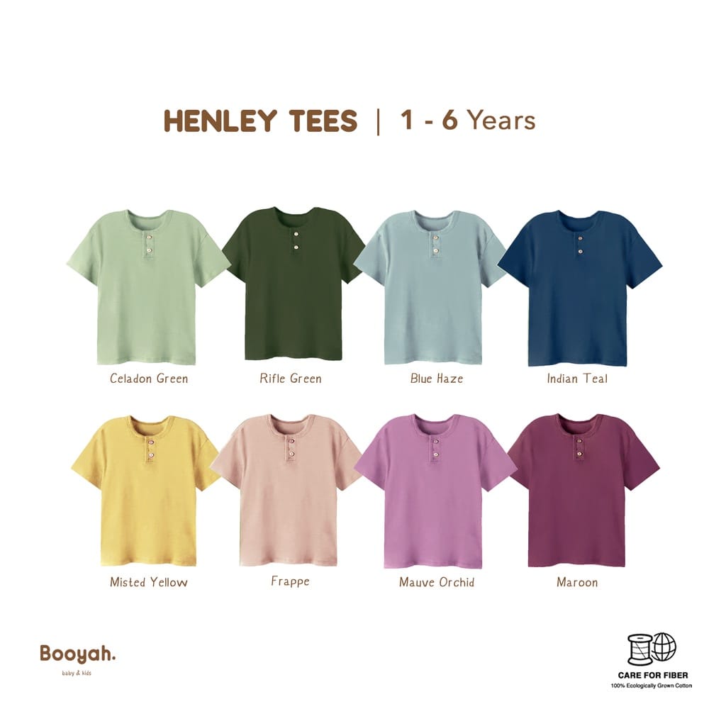 Booyah Baby &amp; Kids Kaos Anak - Henley Tee (1-6Tahun) Kaos Casual Anak Arevyonlineshop