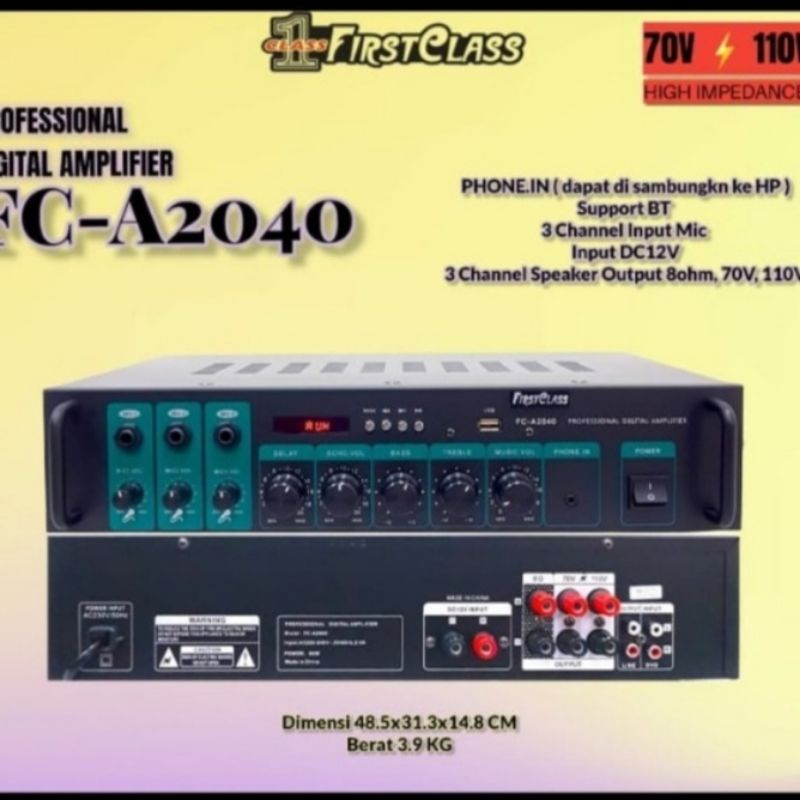 FIRSTCLASS FC A2040PROFESSIONAL POWER AMPLIFIER