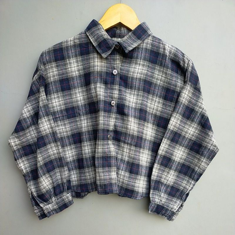 CROP TOP FLANEL / KEMEJA FLANEL WANITA / KEMEJA CROP / KEMEJA WANITA TERBARU-AL: 07