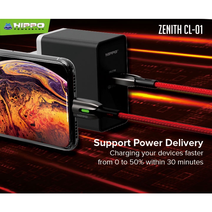 Hippo Zenith CL-01 Kabel PD USB Type C to Lightning Power Delivery 3.0