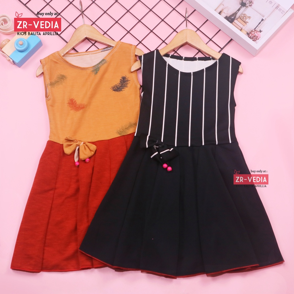 Dress Angel uk 1-4 Tahun / Dres Anak Perempuan Cewek Baju Motif Murah Casual Pesta Yukensi Adem