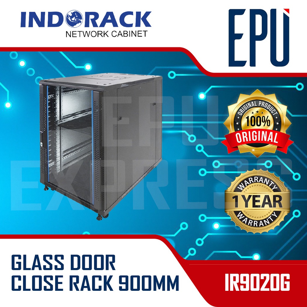 INDORACK 20U Depth 900mm IR9020G Close Rack Glass Door Server Rack 19&quot;