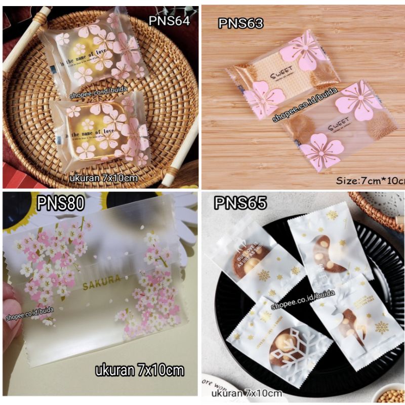 

Kantong Plastik Doff Dove Frosted Matte Polos Bungkus Kemasan Kue Cookies Permen Nougat Candy 7x10 cm motif sakura cherry blossom snowflakes frozen polkadot bunga lace renda