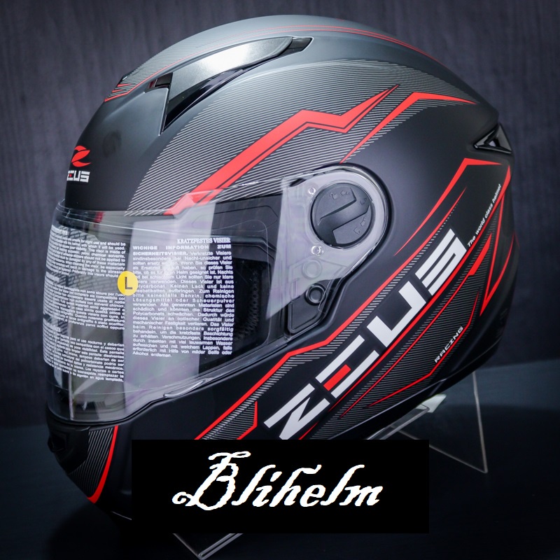 HELM ZEUS ZS 811 BLACK DOFF AL12 BLACK RED | ZS-811 FULL FACE HELMET | ZS811 FREE DARK VISOR-NON PAKET