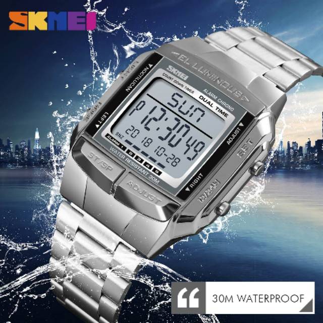 JAM SKMEI ORIGINAL 1381 SILVER PLUSBOX KALENG SKMEI ORIGINAL