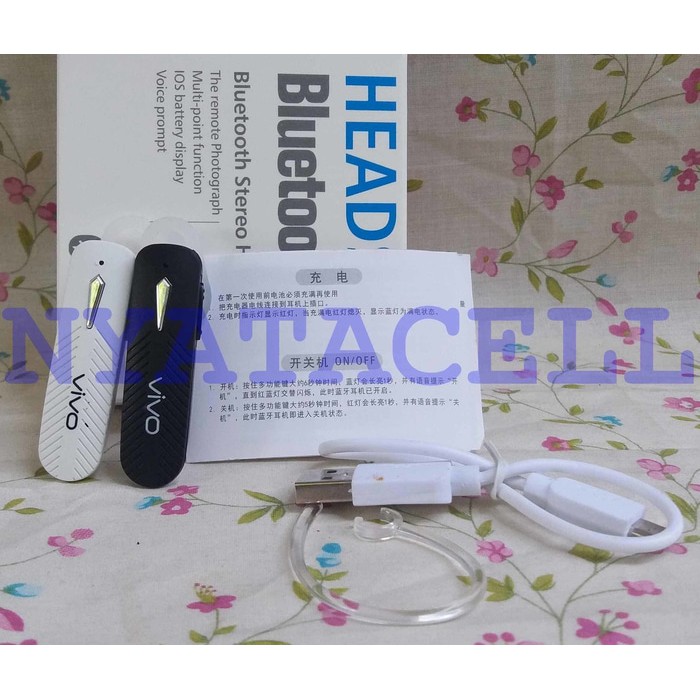 OBRAL!! Handsfree Bluetooth Vivo Y53 V7 V5   Headset Earphone Ori 99
