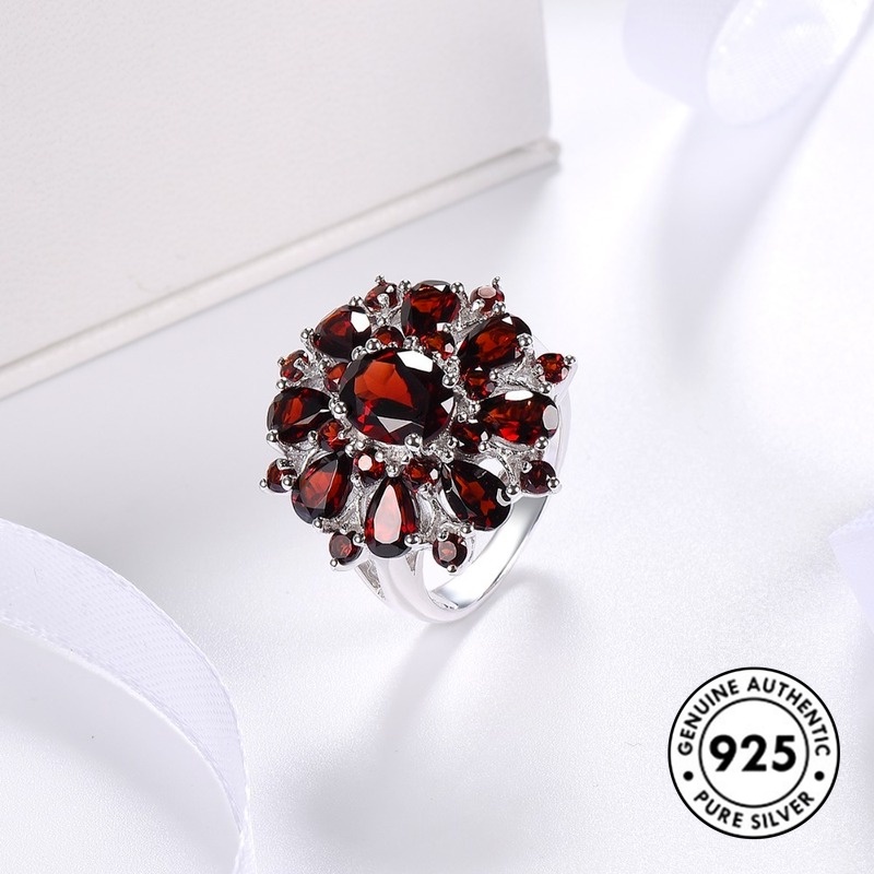 Cincin Ruby Bahan S925 Silver