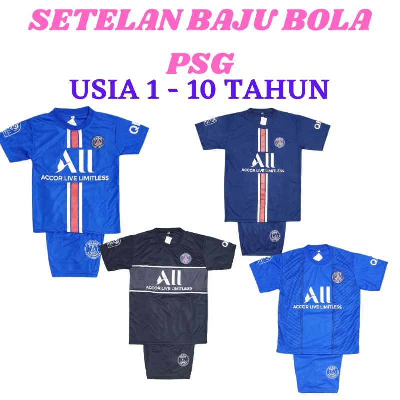 STELAN JERSEY ANAK PSG - SETELAN BAJU BOLA KLUB PSG - KAOS DAN CELANA BOLA ANAK