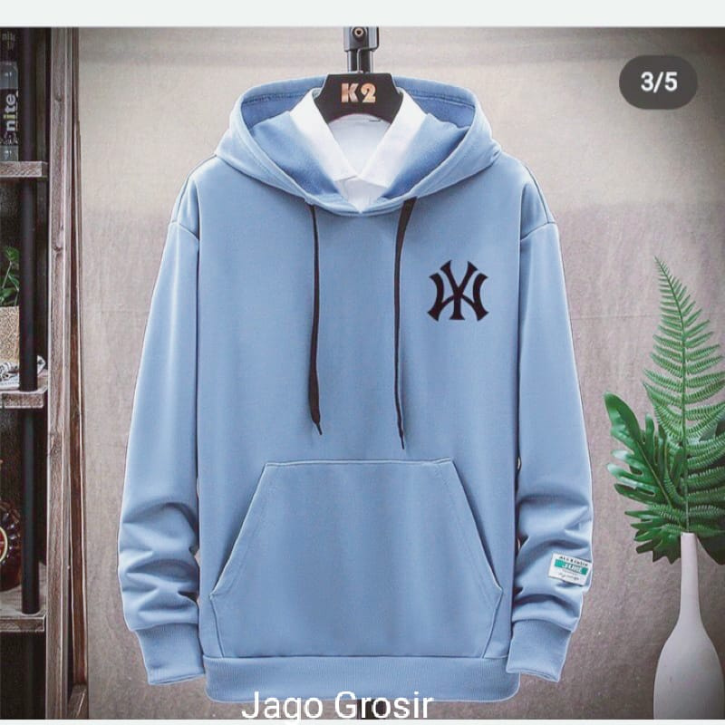 jaket sweater hoodie cowok NY bordir