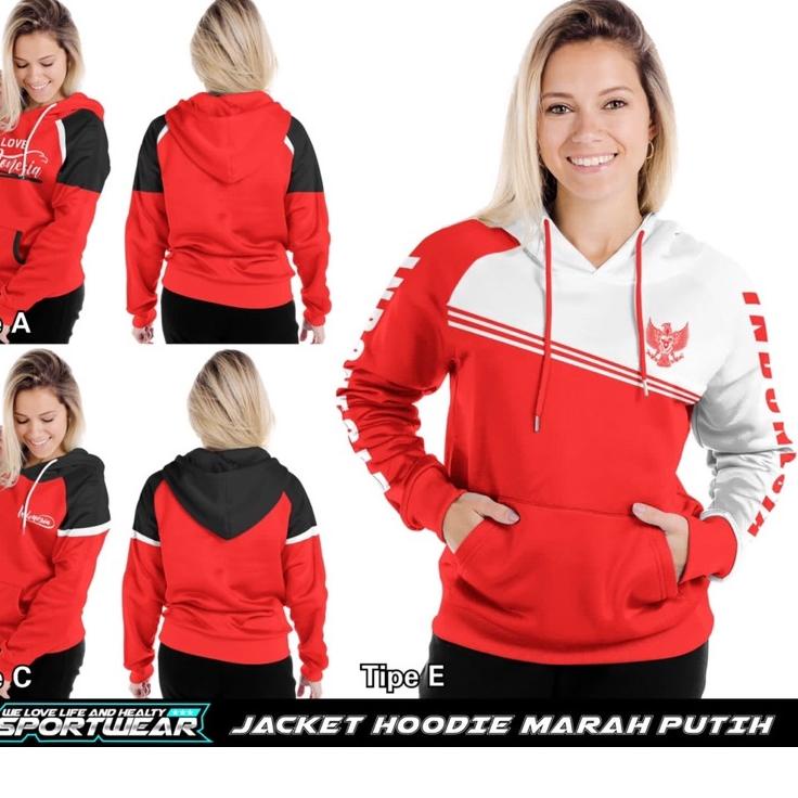 Harga Spesial.. Jacket Hoodie Merah Putih AB Sportwear