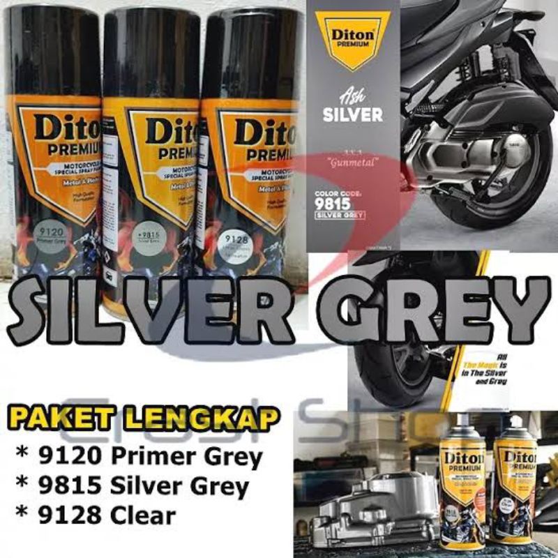 PAKET DITON PREMIUM 9815* SILVER GRAY (GUN METAL) CAT SEMPROT 400CC
