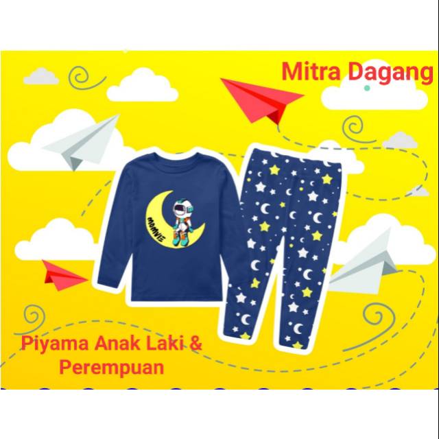 Baju Setelan Anak / Piyama Anak Lucu Motif Spaceman