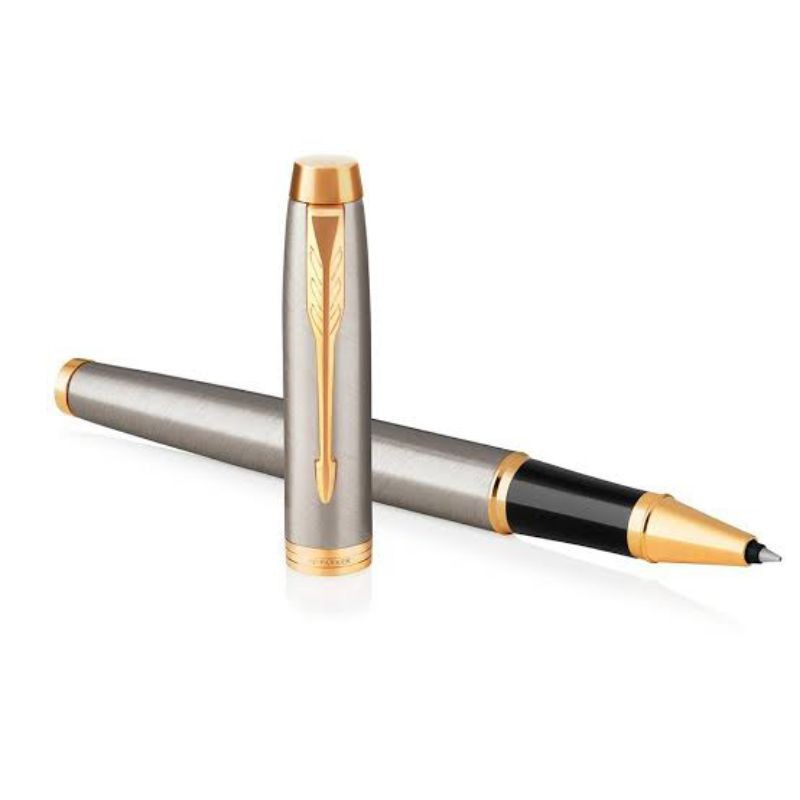 

Pulpen Parker IM BRUSHED METAL GOLD TRIM ROLLERBALL