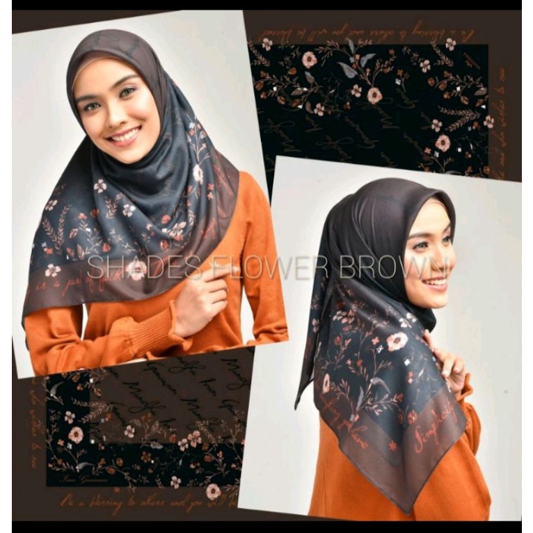 Mandjha Ivan Gunawan Scarf Shades Flower Coklat Black Ready Warna Pink Blue,Beige Cream,Hijau Hitam