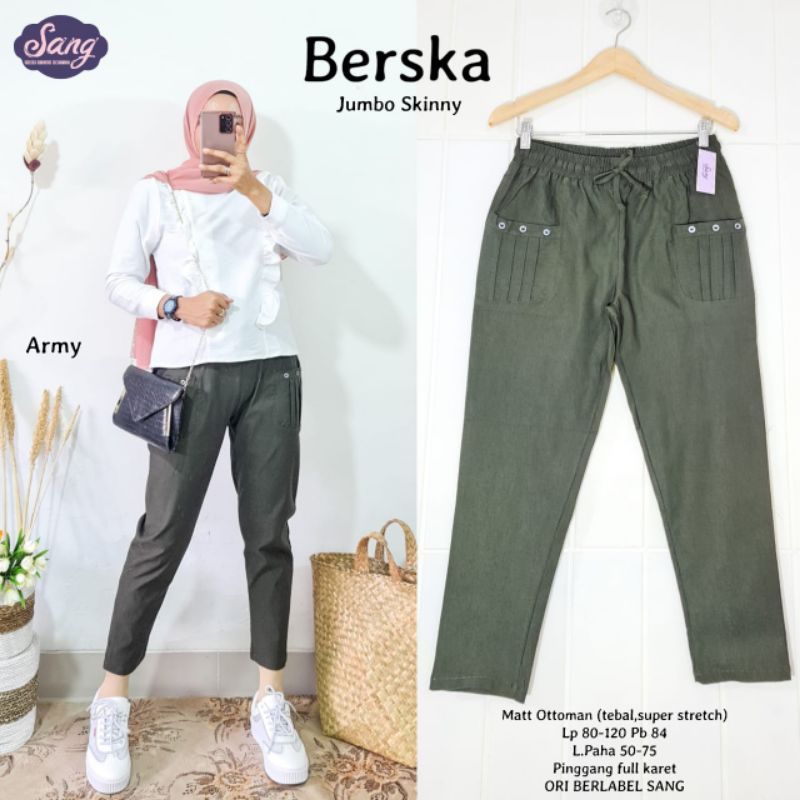 CELANA BAGGY PANTS TWILLBERSKA JUMBO SKINNY BY SANG LABEL - CELANA JUMBO WANITA - CELANA PANJANG
